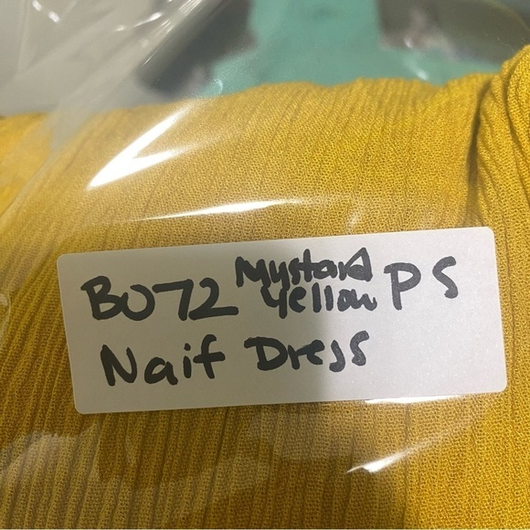 Naïf Midi Dress Sz PS Mustard Yellow - Picture 14 of 14